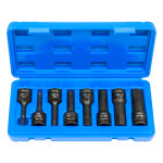 8pc 1/2inch Drive Long H5-H19 Hexagon Hex 6pt Cr-Mo Impact Sockets Set