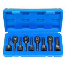 9pcs 1/2inch Drive Long T20-T70 Torx 6pt Star Cr-Mo Impact Sockets Set