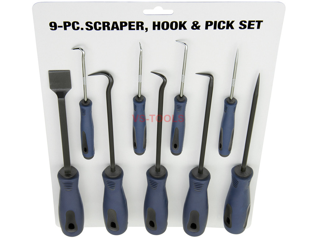 Black Fydun Car O-ring Oil Seal Removal Puller Tools Pick Hook Scraper Kit Mini Precision Hooks 9pcs Red 