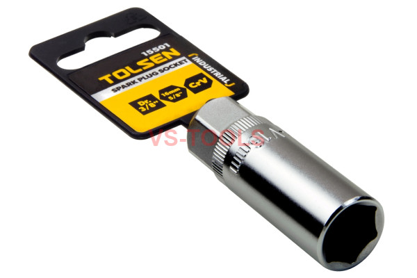 Tolsen 5/8inch 16mm Spark Plug 3/8 Drive Socket Chrome Vanadium Steel