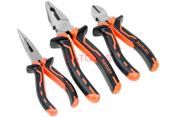 3pcs Insulated Combination Long Nose Diagonal Side Cutting Pliers Set