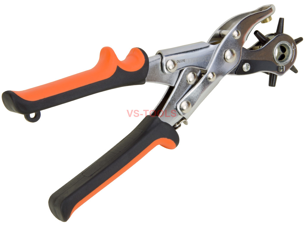 Heavy Duty Belt Leather Round Hole Puncher Punch Revolving Tool Pliers 2.0-4.5mm 
