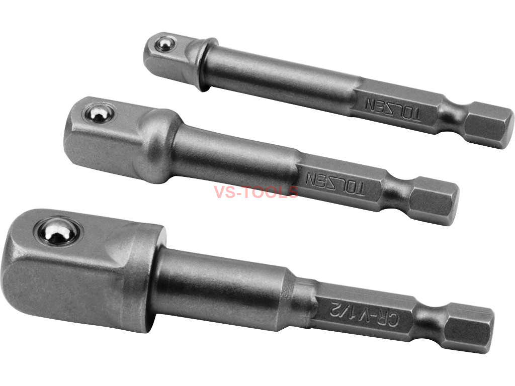 HYY-YY Drill， 3pcs Hex Shank Socket Adapter Set 3/8 1/4 1/2 Inch Driver Extension Drill Bits Bar 