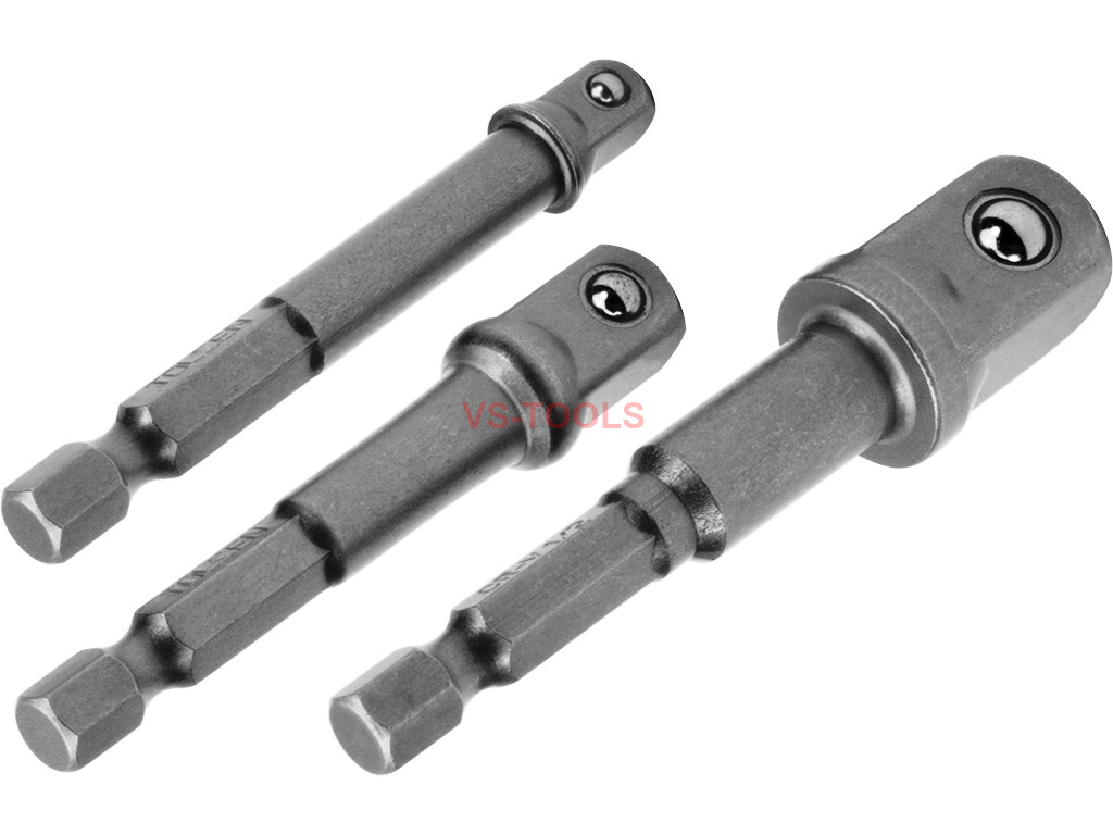 Socket Adapter Drill Bits Set Hex Impact Driver Tools 1/4" 3/8" 1/2" Shank LE 