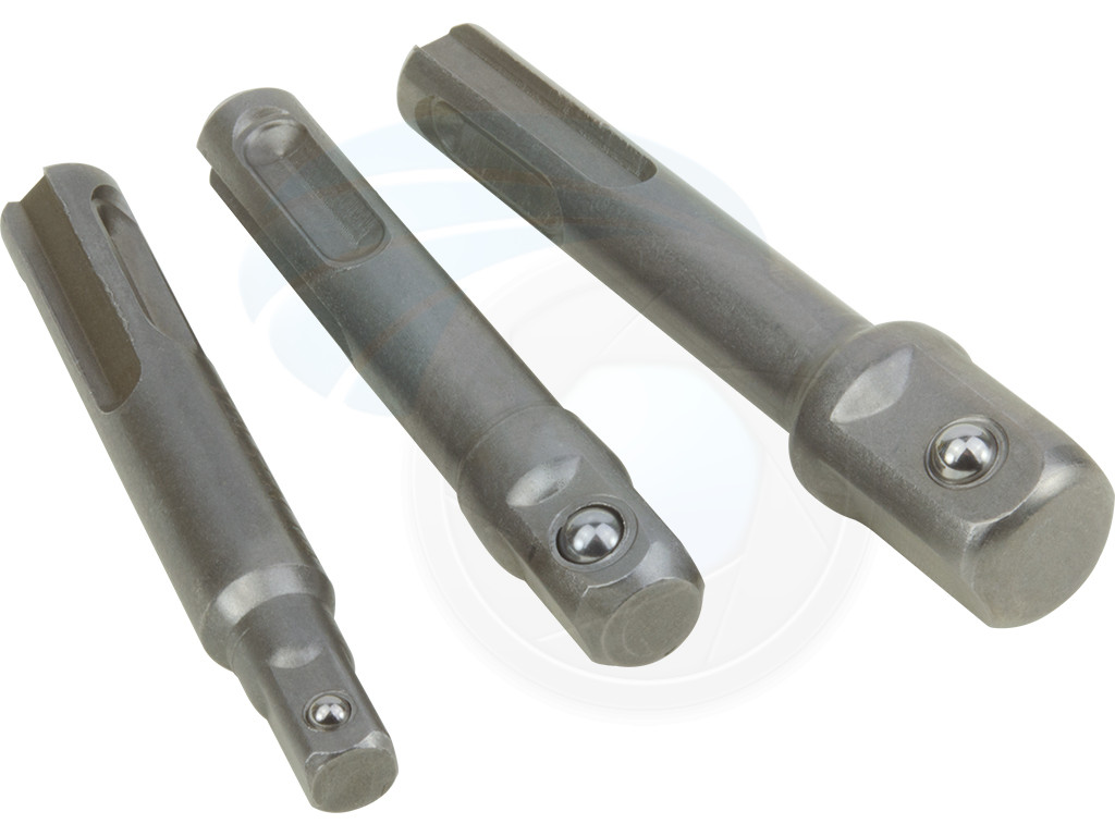 3-Piece Socket Driver Adapter Set – 1/4", 3/8", 1/2" SDS Plus Impact Drill Bits For Hammer Drills