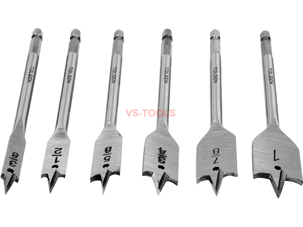 Details about   1/6Pcs Flat Spade Wood Drill Bits Set High-carbon Steel Hole Cutter DIY Tools 