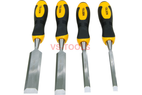 4pc CRV Woodwork Chisel Carving Woodworking Chisels Metal Strike Plate
