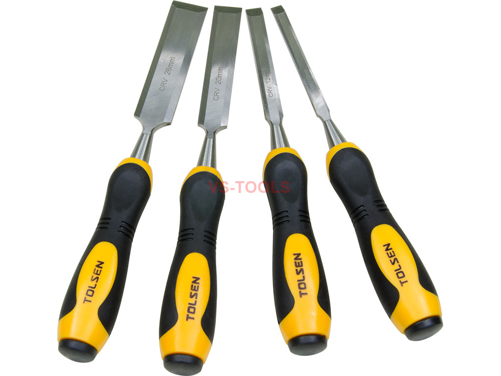 4pc CRV Woodwork Chisel Carving Woodworking Chisels Metal ...