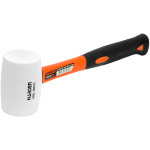 Medium White Rubber Mallet 450g 16oz Hammer Fiberglass TPR Handle Grip