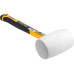 Medium White Rubber Mallet 16oz 450g Hammer Fiberglass TPR Handle Grip