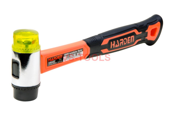 Two Way Mallet Soft Plastic Nylon 30mm Hammer Head Fiberglass Handle