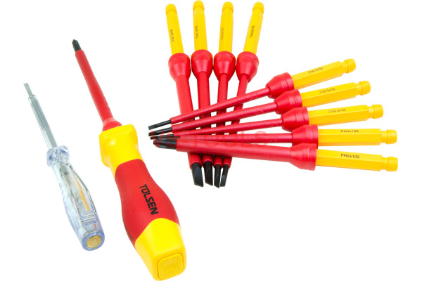 12pcs 1000V Insulated Shielded Changeable Phillips Slotted Screwdriver