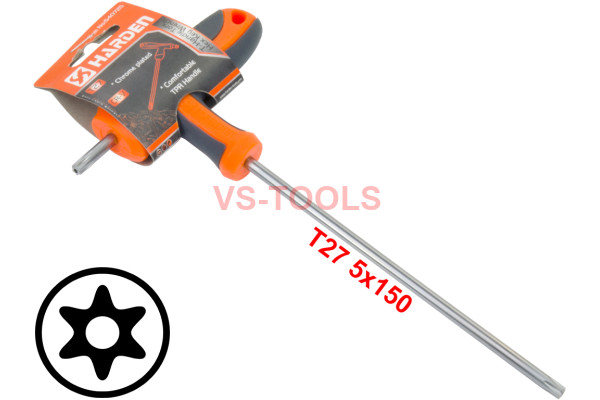 T27 T-Handle Torx Security Pin 6 Point Star Key CRV Screwdriver Wrench