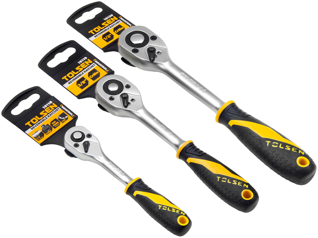 VCT 3Pc Ratchet Tool Set 1/2" 3/8" 1/4" Dr Socket Wrench Quick-Release Composite 