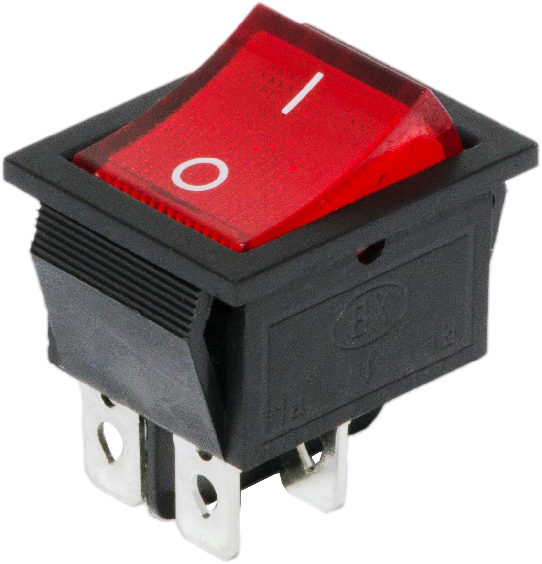 AC 20A/125V 22A/250V DPDT 6Pin 2 Position Illuminated Red rocker switch *4 PACK*