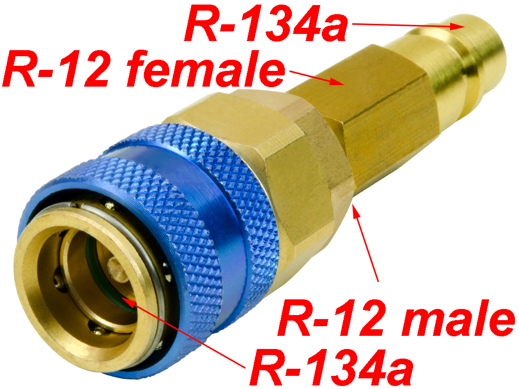 R1234YF to R134A Low Side Quick Coupler, R12 to R134A Hose Adapter Fitting  Connector for Car Air-Conditioning AC Charging : : Car & Motorbike