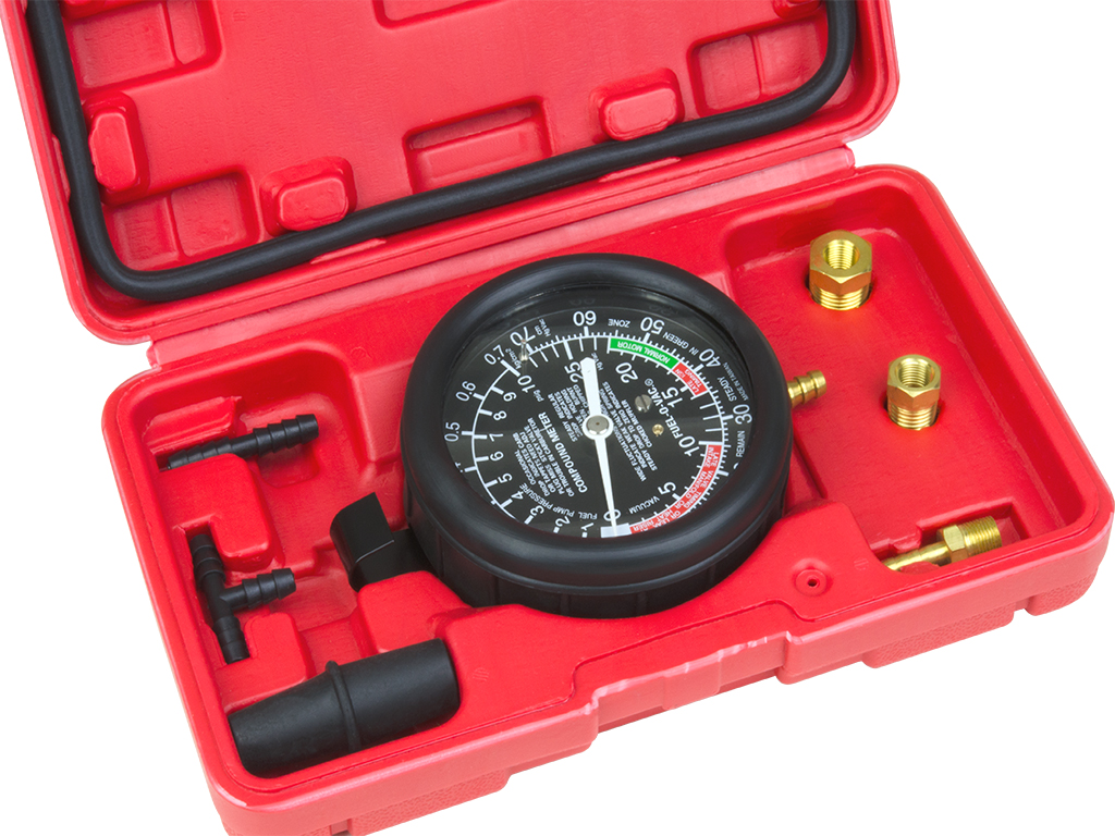 TURBOSII Professional Carburetor Valve Fuel Pump Pressure & Vacuum Tester Gauge Kit with Case for Automotive Cars Trucks 