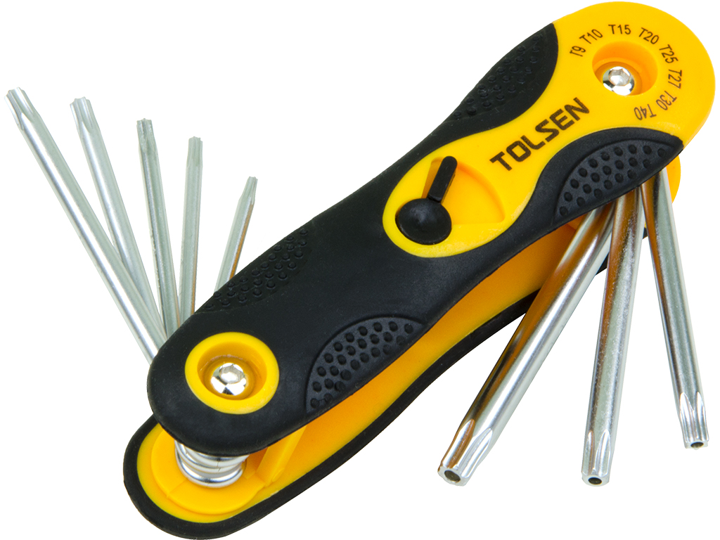 Hooshion 9pc Set Offset Safety Anti Tamper Proof Torx Star Key Bit Wrench L-Shape T10 T15 T20 T25 T27 T30 T40 T45 T50 