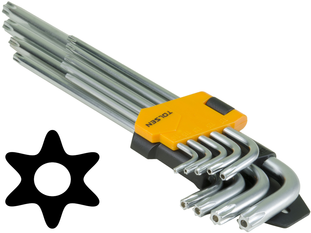 9Pcs L Type Screwdriver Double-End Hex Wrench Set Allen Key Hexagon Torx Star Spanner Key Set Hand Tools