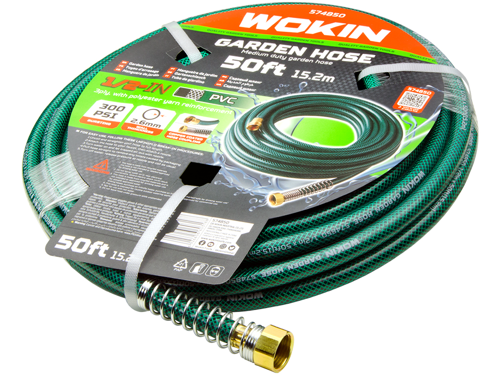 50ft 3Ply Everyday Use Polyester Yarn Reinforced Garden Watering Hose