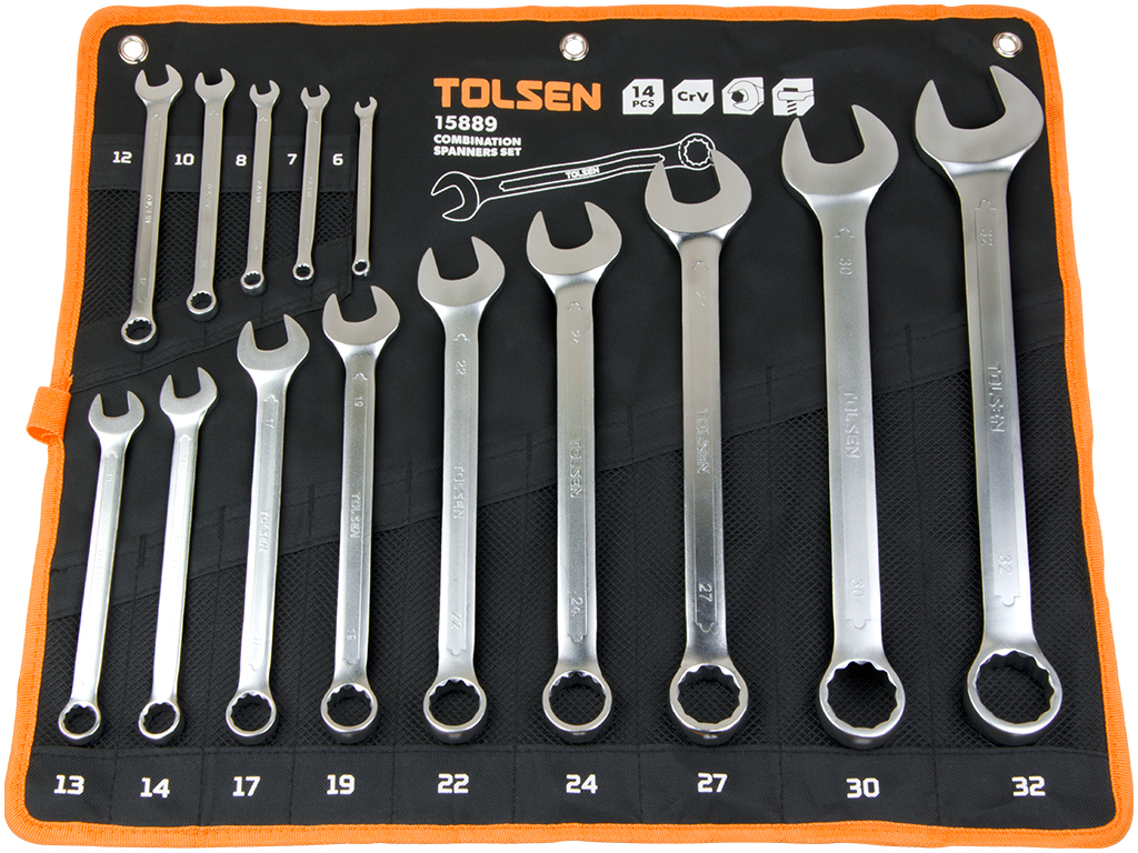 Double ended Ring Spanner 12 Pcs Set Metric 6-32mm Garage Tool 